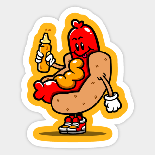 Hot Dog Kid Sticker